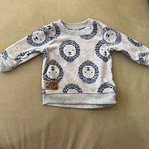 Fleece 0-3mo sweatshirt with lions